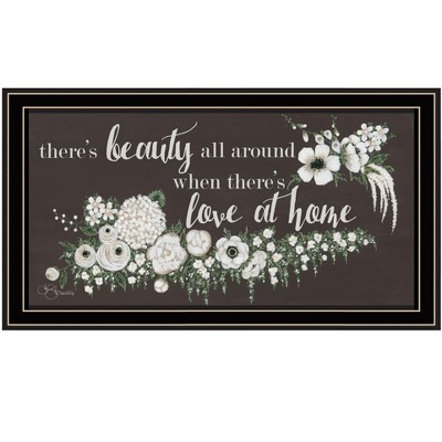 HomeRoots Love At Home Black Framed Print Wall Art