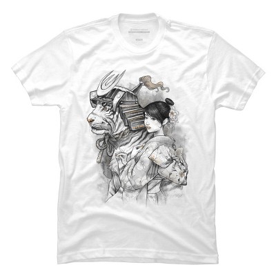 Men's Design By Humans Samurai Tiger By T-Shirt
