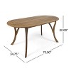 NicBex 70" Outdoor Dining Table,Oval Patio Table with Wood Frame and Teak Finish for 4 to 6 Chairs,Outdoor Furniture,Teak - 3 of 4