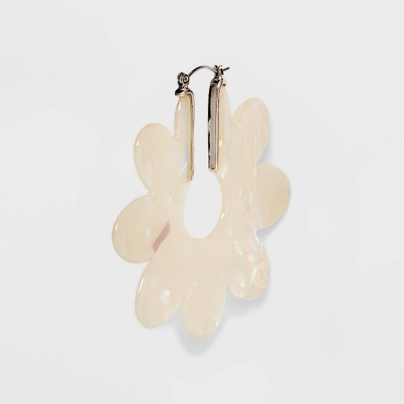 Flower Hoop Earrings - Wild Fable&#8482; Pearl, 2 of 5