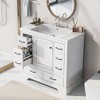 36" Bathroom Vanity with Sink Combo, Six Drawers, Multi-Functional Drawer Divider, Adjustable Shelf, White - 3 of 4