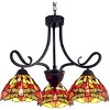 Chloe Lighting Empress Dragonfly Tiffany-Style Dark Bronze 3 Light Mini Chandelier 24 Inch Wide - 2 of 4