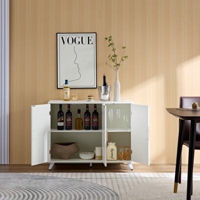 Buffet Storage Cabinet Serving Sideboard, Sideboard Buffet Cabinet with 3 Doors and Removable Shelves, for Living Room Dining Room