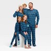Women's Hanukkah Ribbed Long Sleeve Shirt and Pants Holiday Matching Family Pajama Set - Wondershop™ Blue - 4 of 4