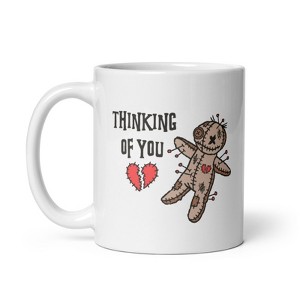 Crazy Dog T-Shirts Thinking Of You Mug Funny Voodoo Doll Novelty Cup-11oz - 1 of 4
