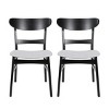 Dining Chairs Set of 2 Mid-Century Upholstered with Rubberwood Legs & Wide Seat for Dining Room or Kitchen-Baofuwish - 3 of 4