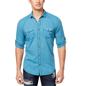 I.N.C International Concepts Mens Vera Button Up Shirt, Blue, X-Small - 1 of 1