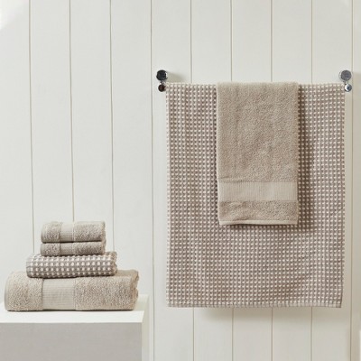 Flax Cotton Jacquard Hand and Washcloth Towel Set