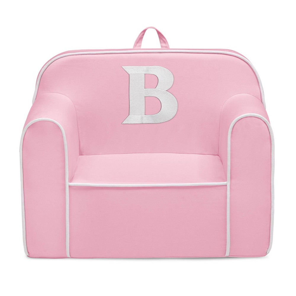Delta Children Personalized Monogram Cozee Foam Kids' Chair - Customize with Letter B - 18 Months and Up - Pink & White -  88964273