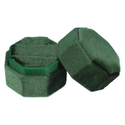 Unique Bargains Octagon Velvet Ring Box 2 Slots for Wedding Ceremony Proposal Engagement Birthday 1 Pc