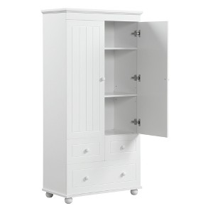 Rbied 30.60 in. W x 15.80 in. D x 62.70 in. H White MDF Freestanding Storage Cabinet Linen Cabinet with Adjustable Shelves - 1 of 4