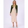 INSPIRE CHIC Women's Long Sleeve Cocktail Party Open Front Cropped Velvet Bolero Shrugs - 3 of 4