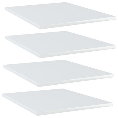 vidaXL Bookshelf Boards 4 pcs High Gloss White 15.7"x19.7"x0.6" Engineered Wood
