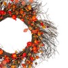 Northlight Leaves and Berries Artificial Fall Harvest Twig Wreath - 24 inch, Unlit - 3 of 3