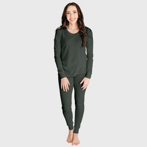 City Threads Women's Soft & Cozy Thermal Long Johns 2-Piece Set, USA-Made, Comfortable Adult Loungewear - 1 of 4