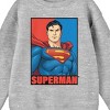 Superman Portrait Crew Neck Long Sleeve Athletic Heather Boy's Sweatshirt - 2 of 2