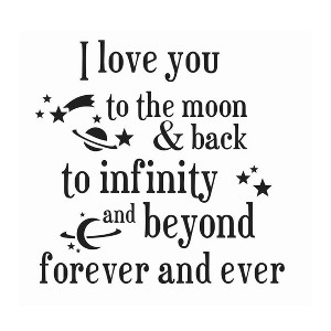 Unique Bargains Bedroom I Love You Print Removable Wall Sticker Decal Mural Art Ornament - 1 of 3