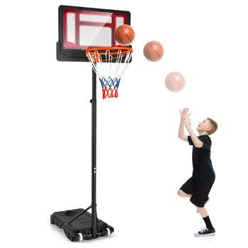 7.5-10 ft Basketball Hoop System Height Adjustable Portable Backboard Adult  Kids