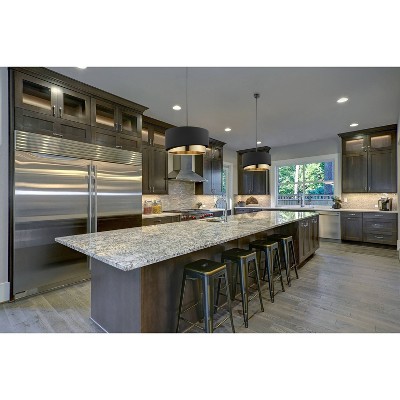 Manderline 8.66" Black and Gold Drum Pendant Light