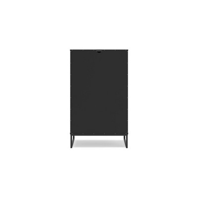 Black Contemporary 5-Drawer Chest with Metal Legs