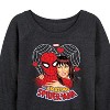Women's - Marvel - Spider-man Mary Jane Heart Lightweight French Terry Wide Neck Long Sleeve Shirt - 2 of 4