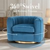 Kumasinova Velvet Swivel Accent Chair,360° Rotating Single Sofa Lounge Chair,Comfy Upholstered Barrel Chair for Living Room & Bedroom,Apartment - 3 of 4