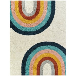 5'2"x7' Double Rainbow Kids' Shag - Balta Rugs: Playroom & Bedroom Carpet, Toddler & Girls' Area Rug - 1 of 4