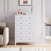 5 Drawers Dresser for Bedroom, Farmhouse Tall Wood Chest of Drawers for Clothes, Big Storage Dressers Organizer with Gold Handles for Bedroom - 3 of 4