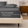 260 Thread Count Organic Cotton Percale Fitted Sheet by Bare Home - 3 of 4