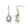 Guili Sterling Silver Cubic Zirconia Teardrop Earrings, Available in Rhodium or Rose Plating, A Timeless and Elegant Sparkle for Any Occasion - 2 of 3