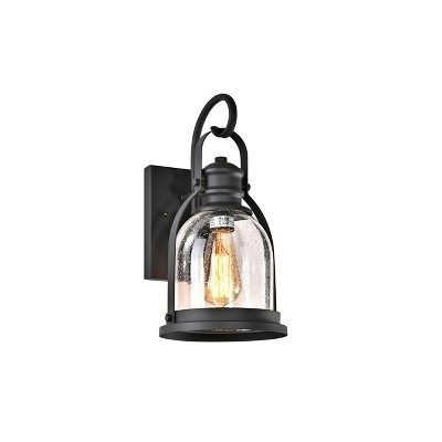 Chloe Lighting Mark Transitional 1 Light Textured Black Outdoor Wall Sconce 14" Height