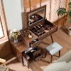 3-in-1 Vanity Desk Dressing Table with Lighted Flip-Top Mirror, Makeup Vanity Set with Stool, Storage Cabinet & Drawers - ModernLuxe - 2 of 4