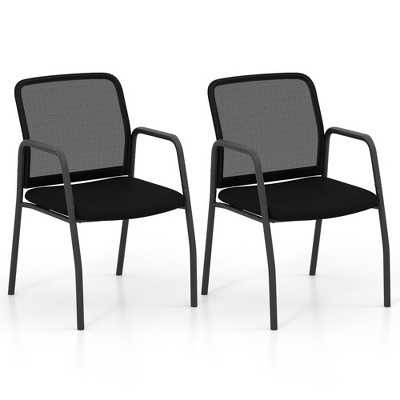 Tangkula Meeting Room Chair Set of 2 Waiting Room Chairs w/ Ergonomic Backrest & Armrests