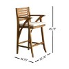 Modern 30" Brown Fabric Upholstered Wooden Bar Stool Set Of 2,Cushion Kitchen Dining Bar Stool with Footrest,Outdoor Patio Armrest Stools-Coolbibila - 4 of 4