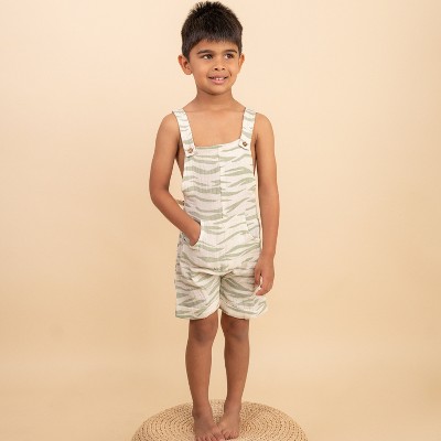 Organic Shortalls - Zebra Stripes