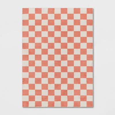 Image of 5'x7' Checker Kids' Rug Pink - Pillowfort™