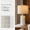 Itopfox Ceramic Table Lamp with Linen Shade for Bedroom Nightstand, Modern White Silver Finish, Living Room Decor - 3 of 4