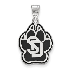 Black Bow Jewelry Sterling Silver South Dakota Coyotes NCAA Large Pendant - 1 of 3
