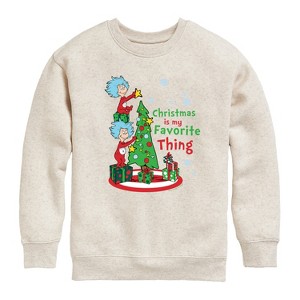 Boys' - The Cat in the Hat - Christmas Is A Family Thing Graphic Long Sleeve Fleece Sweatshirt - 1 of 4