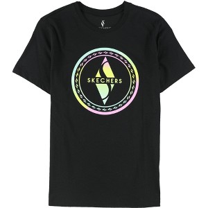 Skechers Womens Logo Graphic T-Shirt, Black, Large - 1 of 2