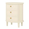 Kumasinova Nightstand with 3 Drawers and Handles,Wooden Accent Table with Storage,Side Table for Bedroom,Living Room,Off-White - 2 of 4