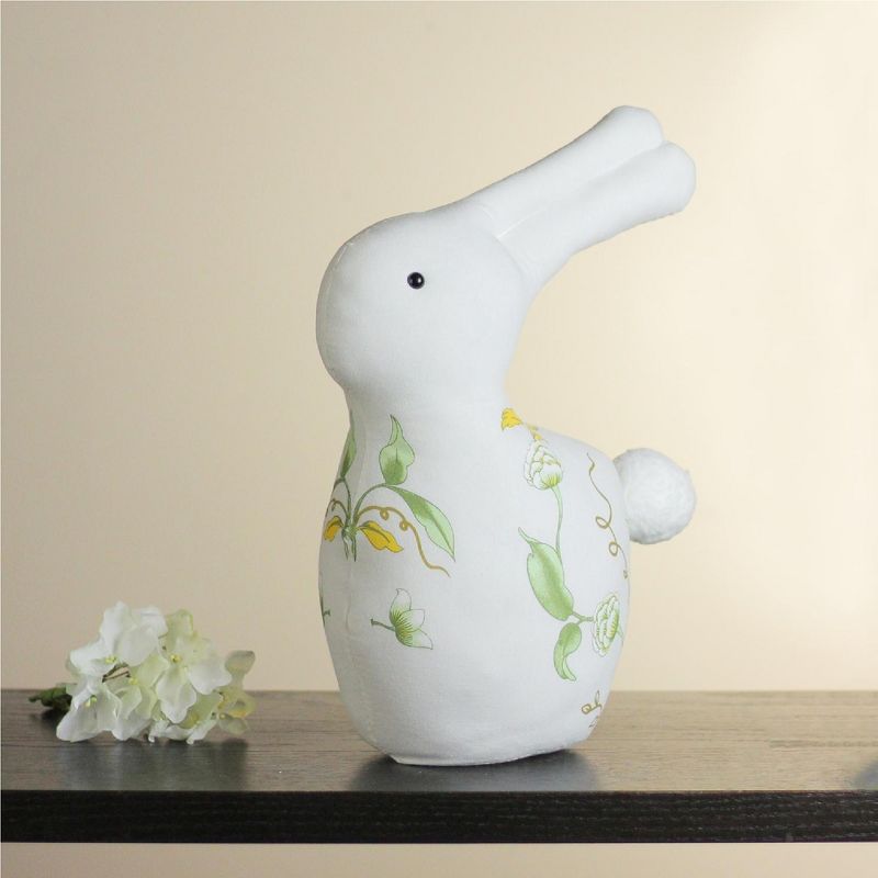Northlight 14" Spring Floral Bunny Rabbit Easter Decoration - White/Green, 3 of 4