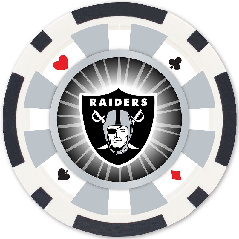 MasterPieces Casino Style 100 Piece Poker Chip Set - NFL Las Vegas Raiders, 3 of 8