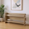 HomeRoots 76" Light Gray Solid Wood Distressed Solid Console Table With Shelf - 2 of 4