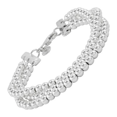 Silpada 'Endless Charm' Sterling Silver Hematite Bead Bracelet, 7.5” (4mm)
