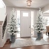 SKRAN 4.5FT Flocked Christmas Tree Small Holiday Christmas Tree With Pot Base 720 Tips, PE+PVC Branches 19 Pine Cones For Tabletop,  Or Home Decor - 4 of 4