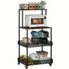 PDTEND Rustic Brown 4-Tier Freestanding Kitchen Baker’s Rack for Spices, Pots Pans Utility Organizer - 2 of 4