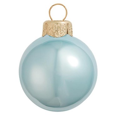 Northlight 28ct Pearl Glass Ball Christmas Ornament Set 2" - Sky Blue