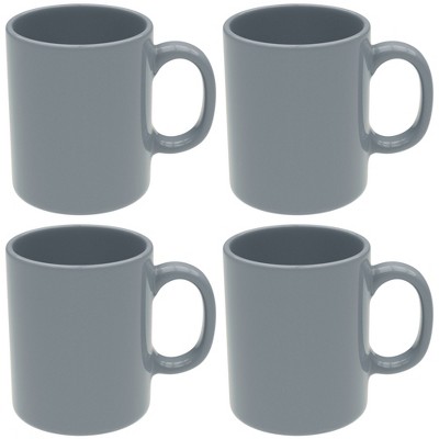 Omniware Teaz Cafe 11 oz Classic Mug, Set of 4 - Vintage Stoneware Coffee Cups, Nostalgic 50s-Inspired Drinkware, Rustic Farmhouse Aesthetic