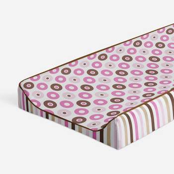 Bacati - Mod Dots/Stripes Pink/choco Dots changing pad cover